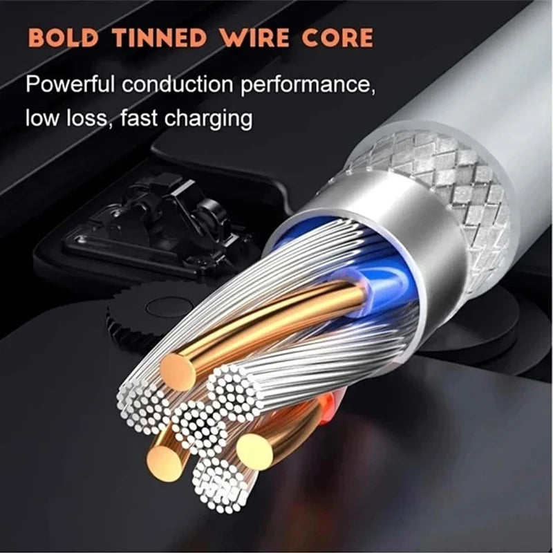 3PCS Type C Super Fast Charging Cable 10A 100W Data Cord for Huawei OPPO Vivo iQoo - Quick Charge USB Cables