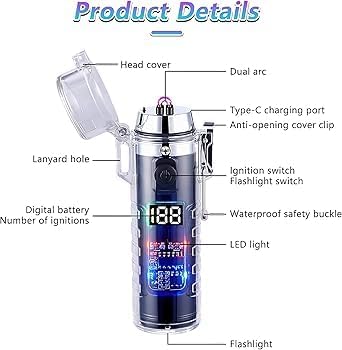 Rechargeable Electric Arc Lighter waterproof Plasma Arc Lighter